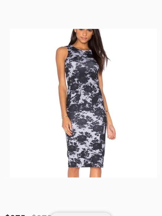 Alexander McQueen Dresses & Skirts - Alexander McQueen Black and White Floral Midi Bodycon Dress small